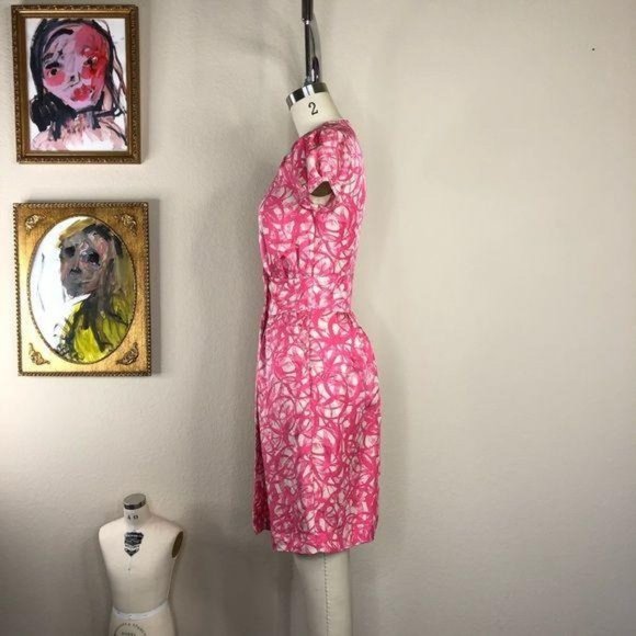 Tocca Silk Wrap Dress V Neck Cap Sleeve Button - Picture 3 of 3